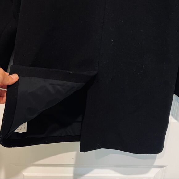 Abercrombie & Fitch Women's Wool Blend Collarless Coat in Black Size Small - Picture 11 of 15